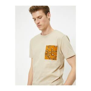Koton Men's Ecru Patterned T-Shirt