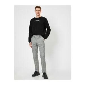 Koton Pocket Detailed Slim Fit Checkered Trousers