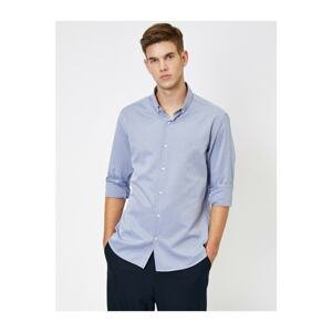 Koton Men's Navy Blue Long Sleeve Shirt