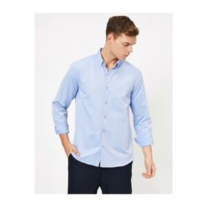 Koton Men's Blue Long Sleeve Shirt