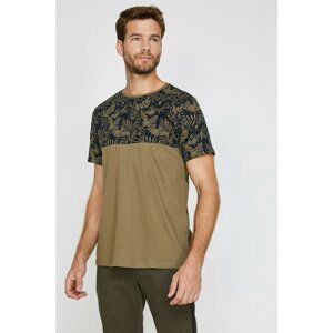 Koton Men's Green Patterned T-Shirt