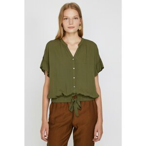 Koton Women's Green Ruffle Detailed Shirt