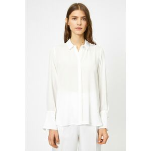 Koton Women's Ecru Classic Collar Shirt