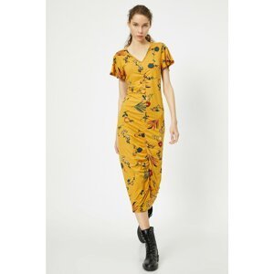 Koton Women's Yellow Patterned Dress