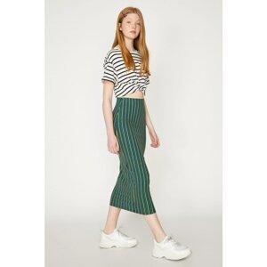 Koton Women's Green Striped Skirt