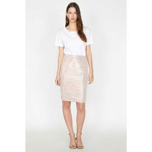 Koton Women's Metallic Pink Skirt