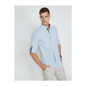 Koton Classic Collar Linen Blend Long Sleeve Casual Shirt