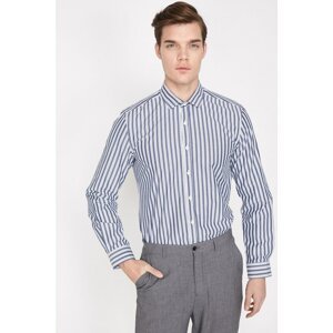 Koton Men's Navy Striped Shirt