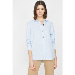 Koton Women's Blue Button Detailed Shirt