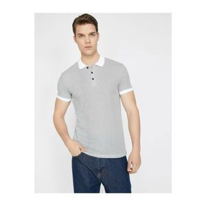 Koton Men's White Polo Neck T-Shirt