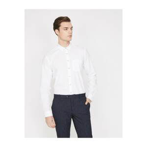 Koton Men's White Pocket Detailed Shirt