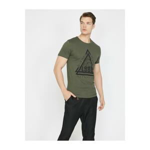Koton Men's Green Printed T-Shirt