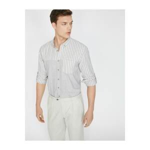 Koton Men's Gray Striped Shirt