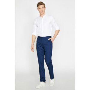 Koton Men's Navy Blue Normal Waist Slim Fit Pocket Detailed Trousers