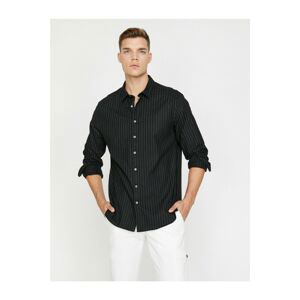 Koton Men's Black Striped Shirt