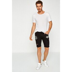 Koton Men's Black Appliqued Shorts