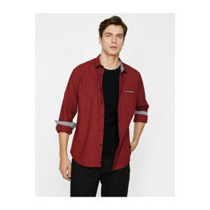 Koton Men's Claret Red Check Shirt