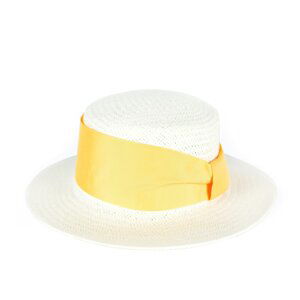 Wide stripe hat Ecru-Yellow Ecru-Yellow