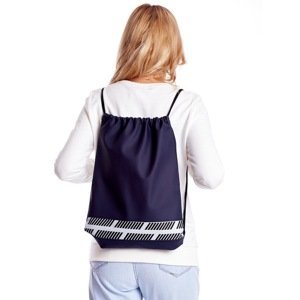 Backpack sack with a navy blue fabric module
