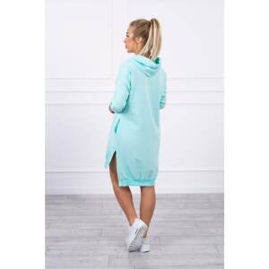 Dress with hood and longer back mint