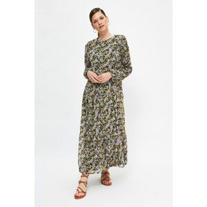 Trendyol Black Floral Detailed Veiling Dress