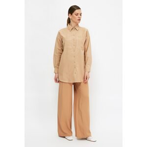 Trendyol Camel Striped Hijab Trousers