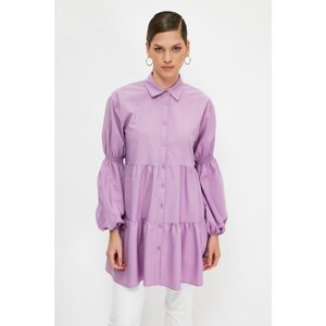 Trendyol Lilac Shirt Collar Hijab Tunic