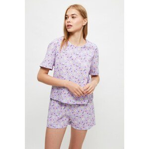 Trendyol Pink Donut Patterned Knitted Pajamas Set