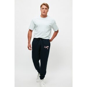 Trendyol Navy Blue Men's Regular Fit Licensed Pink Panther Printed Licensed Sweatpants