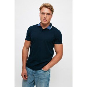 Trendyol Navy Blue Men's Slim Fit Short Sleeve Polo Neck T-shirt