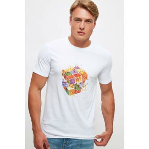 Trendyol White Men's Slim Fit Short Sleeve T-Shirt