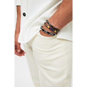 Trendyol Black-White-Multicolor Men's 3-Piece Bracelet