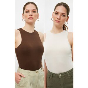 Trendyol 2-Pack Brown-Stone Knitted Body