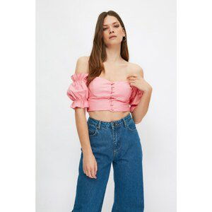 Dámsky crop top Trendyol Frill detailed