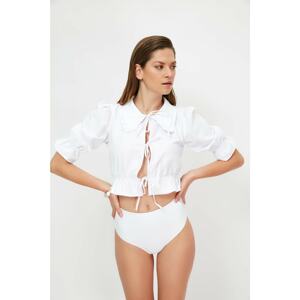 Trendyol White Tie Detailed Blouse