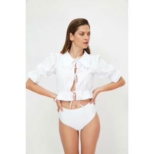 Trendyol White Tie Detailed Blouse