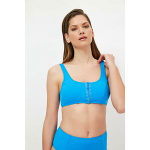 Trendyol Blue Zipper Detailed Bikini Top