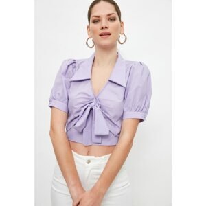 Trendyol Light Purple Tie Detailed Blouse