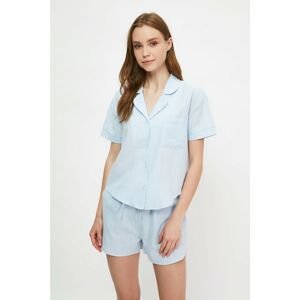 Trendyol Blue Woven Pajamas Set
