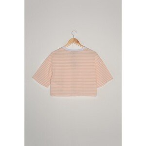 Trendyol Powder Crop Striped Knitted T-Shirt
