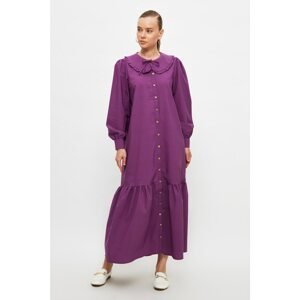 Trendyol Purple Shirt Collar Poplin Dress