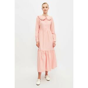 Trendyol Dried Rose Baby Collar Dress