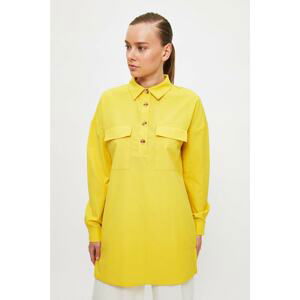 Trendyol Yellow Shirt Collar Tunic
