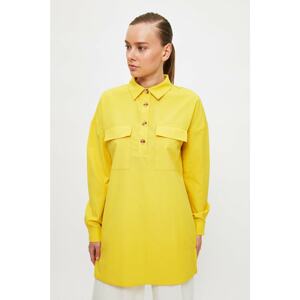 Trendyol Yellow Shirt Collar Tunic