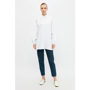 Trendyol White Shirt Collar Tunic