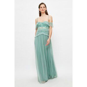 Trendyol Mint Accessory Detailed Evening Dress & Graduation Dress