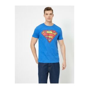 Koton Men's Blue Superman Licensed Printed T-Shirt