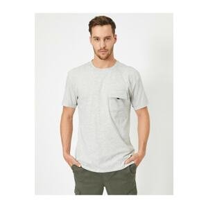 Koton Men's Gray Pocket Detailed T-shirt