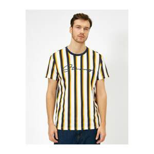 Koton Men's Navy Striped T-Shirt