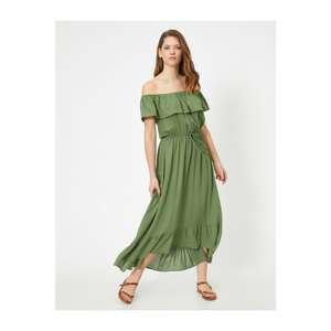 Koton Women's Green Ruffle Detail Dress